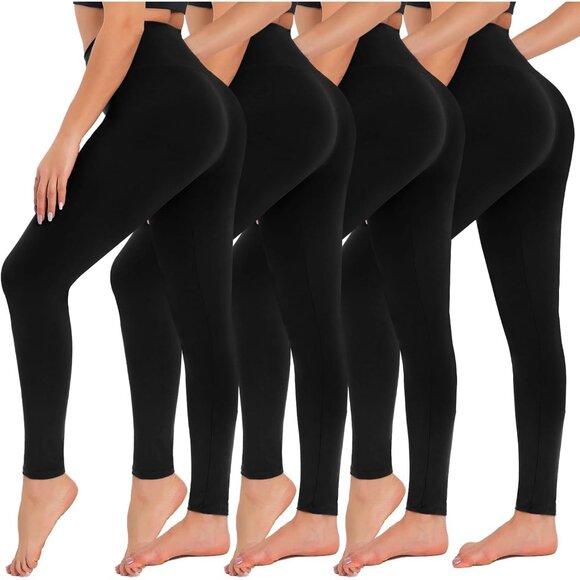 Jewelry - 4 Pack Leggings for Women - High Waisted Tummy Control Yoga Pants for Workout Gy